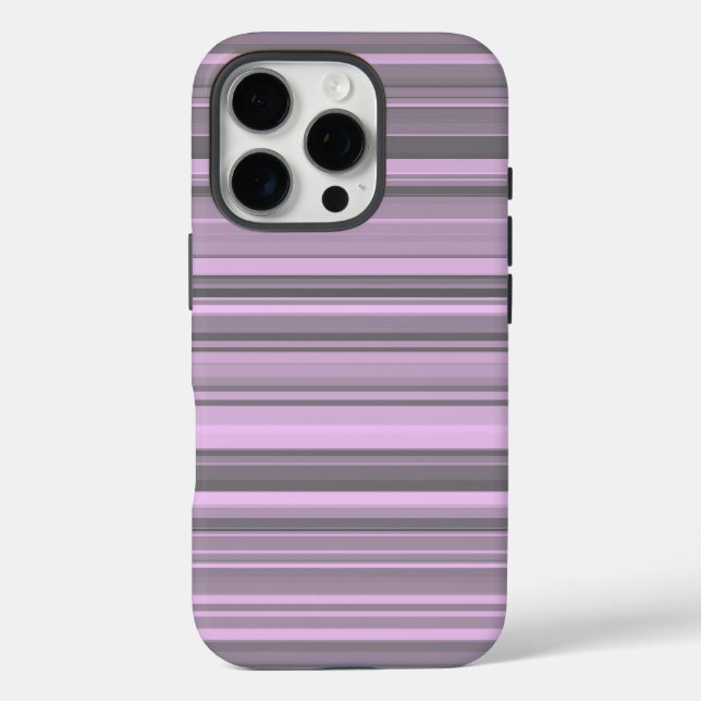 Purple Gray Stripes Case-Mate iPhone Case (Back)