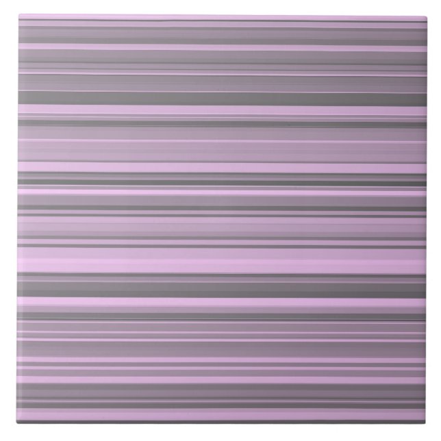 Purple Gray Stripes Ceramic Tile (Front)