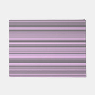 Purple Gray Stripes Doormat