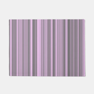 Purple Gray Stripes Doormat