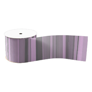 Purple Gray Stripes Grosgrain Ribbon