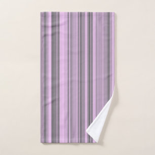 Purple Gray Stripes Hand Towel