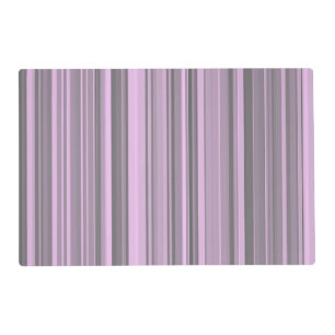 Purple Gray Stripes Laminated Placemat