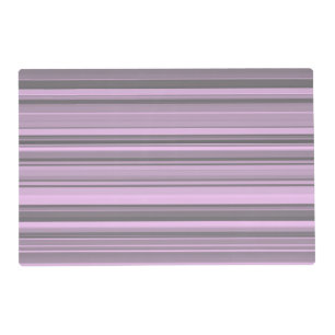 Purple Gray Stripes Laminated Placemat