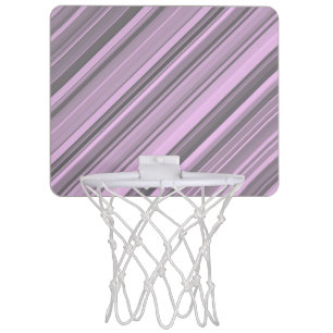 Purple Gray Stripes Mini Basketball Hoop