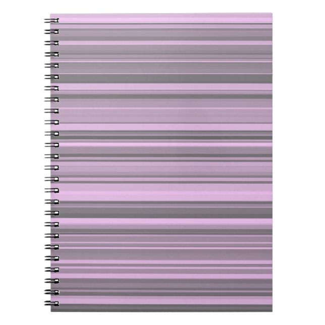 Purple Gray Stripes Notebook (Front)
