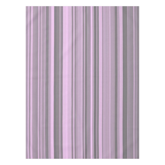 Purple Gray Stripes Tablecloth (Front)