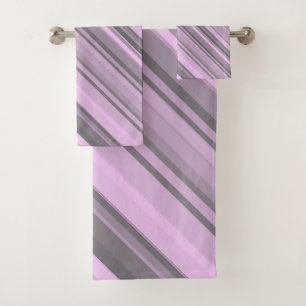 Purple Gray Stripes Towel