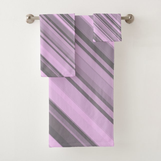 Purple Gray Stripes Towel (Insitu)