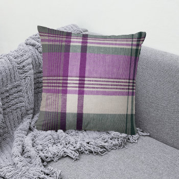 Purple Gray Tartan Plaid Pillow by Westerngirl2 at Zazzle