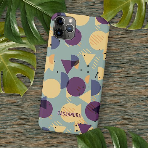 Purple Gray Teal Blue Orange Midcentury Pattern iPhone 11 Pro Max Case