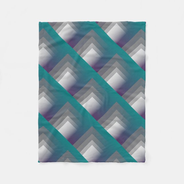purple gray teal fleece blanket (Front)