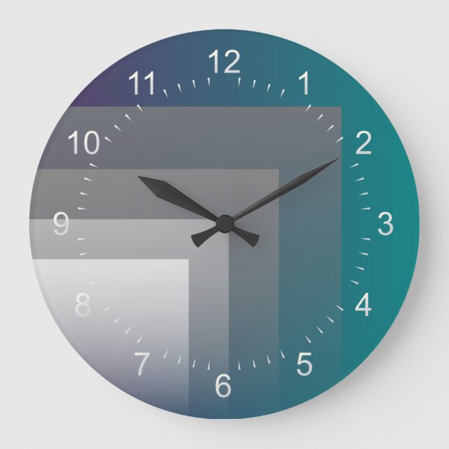 purple gray teal large clock (Front)