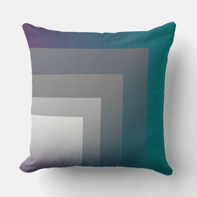 purple gray teal throw pillow (Front)