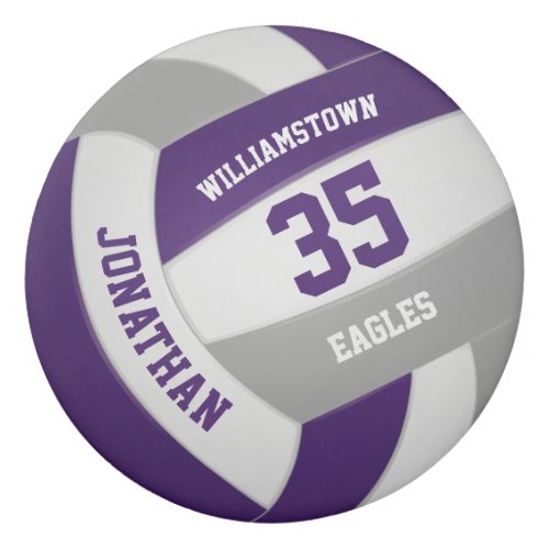 purple gray team colors boys girls volleyball eraser