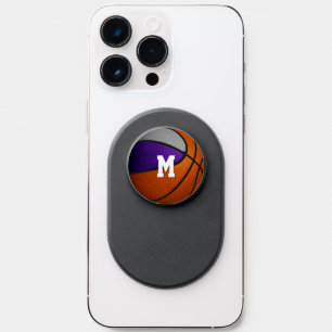 purple gray team sports colors basketball PopSocket