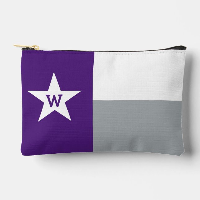 Purple & Gray Texas Flag Accessory Pouch (Front)