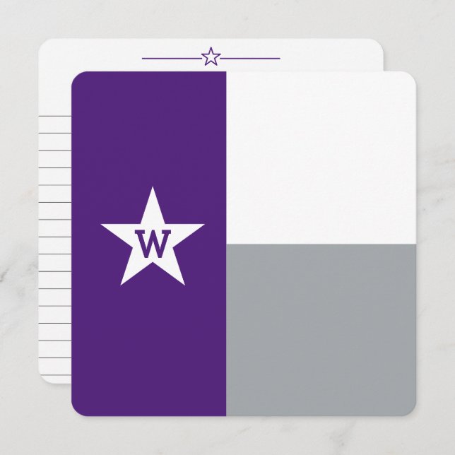Purple & Gray Texas Flag Flat Card (Front/Back)