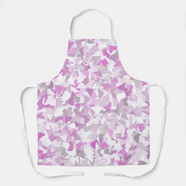 Purple Gray Triangle Pattern Apron (Front)