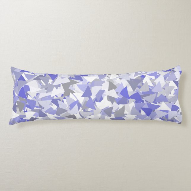 Purple Gray Triangle Pattern Body Pillow (Front)