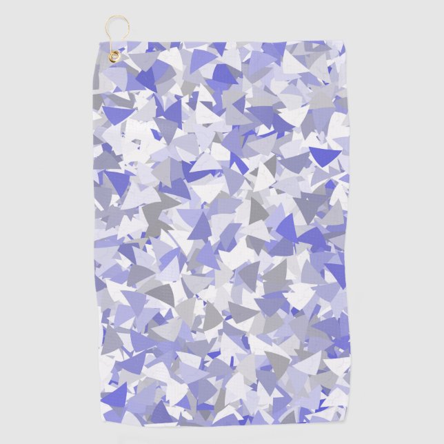 Purple Gray Triangle Pattern Golf Towel (Front)