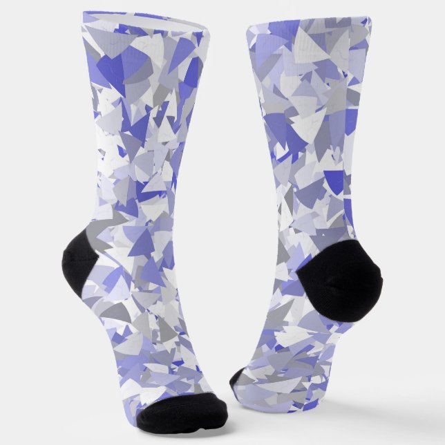 Purple Gray Triangle Pattern Socks (Angled)