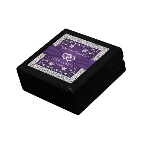 Purple Gray Two Hearts Became One Gift Box