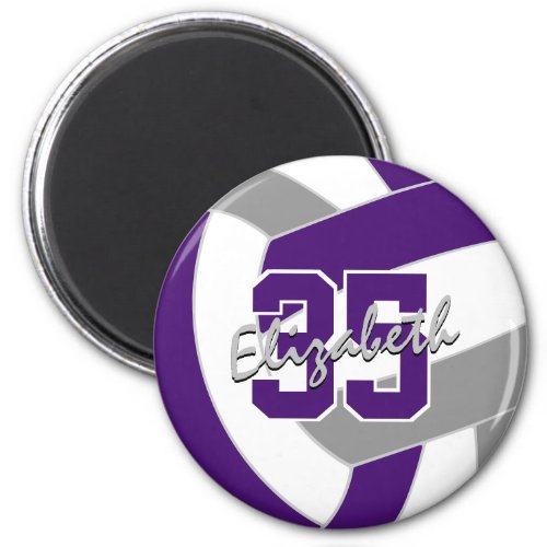 purple gray volleyball team colors gifts magnet