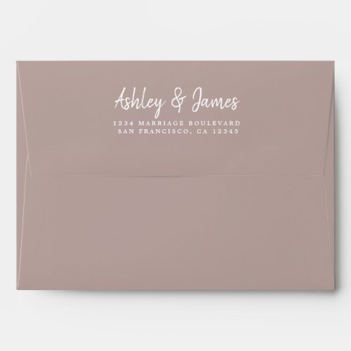 Purple Gray Wedding Return Address Envelope