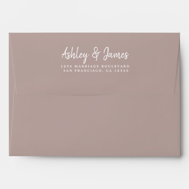Purple Gray Wedding Return Address Envelope (Back (Top Flap))
