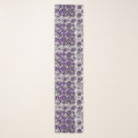 Purple Gray White Abstract Black Circles Scarf<br><div class="desc">I call this design: Abstract Pattern 010</div>