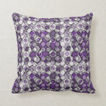 Purple Gray White Abstract Black Circles Throw Pillow<br><div class="desc">I call this design: Abstract Pattern 010</div>