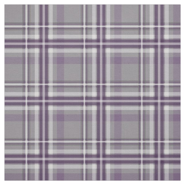 purple gray white plaid fabric (Swatch)