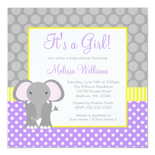 Purple And Yellow Baby Shower Invitations 9