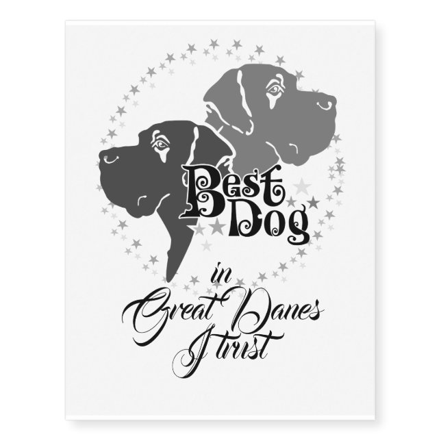 Purple Great Dane temporary tattoo (Front)