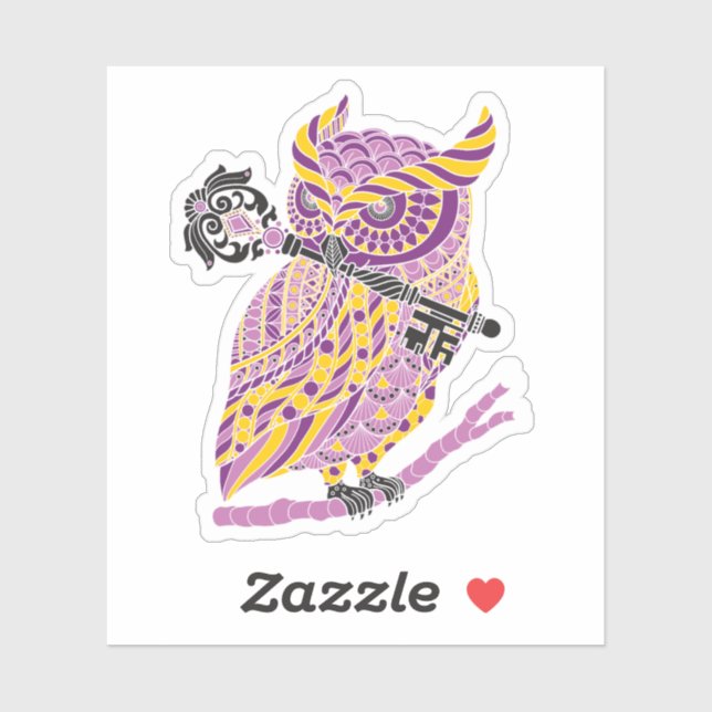 Purple Great Horned Owl Sticker (Sheet)