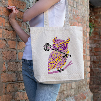 Purple Great Horned Owl Tote Bag by heartlocked at Zazzle