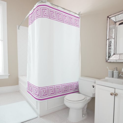 Purple Grecian Frieze Design Shower Curtain