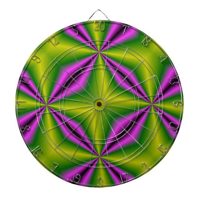 purple green Abstract Rainbow-Art Dart Board (Front)