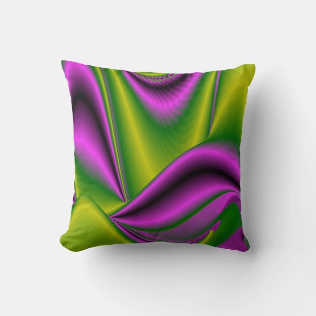 purple green abstract Rainbow-Art Throw Pillow (Front)