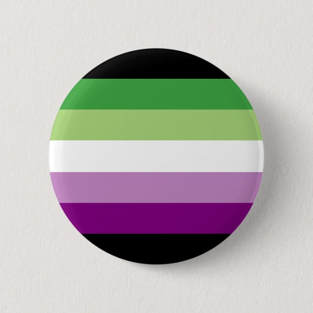 Purple Green Ace Aro Asexual Aromantic Acearo Button (Front)