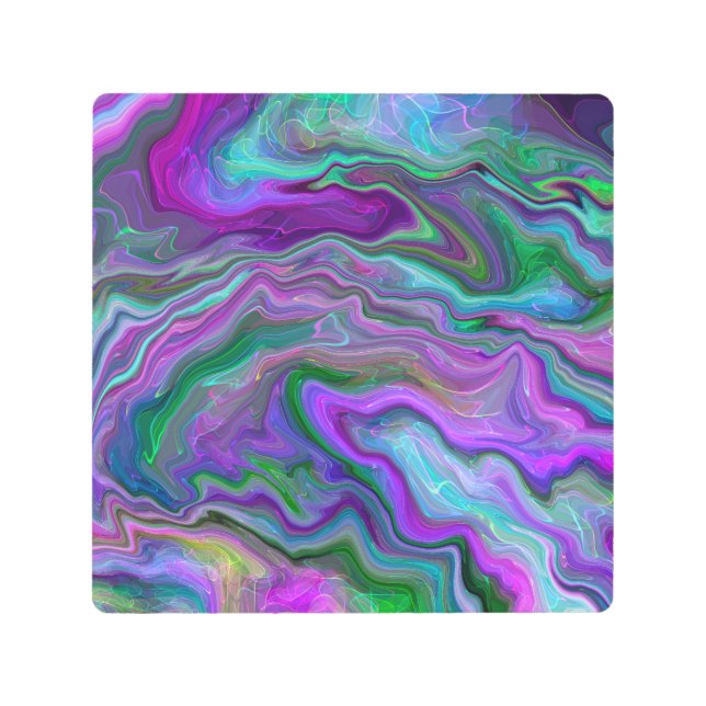 Purple, Green and Blue Fluid Art  (Front)
