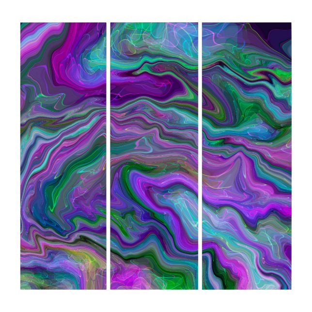 Purple, Green and Blue Fluid Art  (Front)