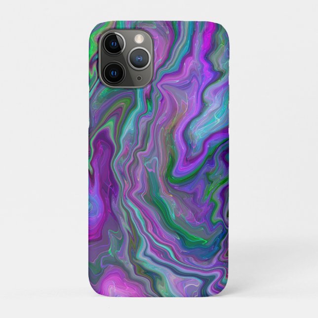 Purple, Green and Blue Fluid Art    Case-Mate iPhone Case (Back)