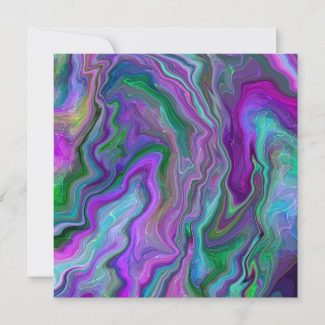 Purple, Green and Blue Fluid Art Thank You (Front)