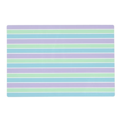 Purple Green and Blue Pastel Striped Placemat
