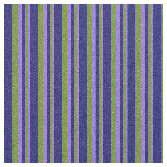 Purple, Green, and Midnight Blue Lines Fabric (Close Up)