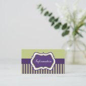 Purple, Green, and White Damask Enclosure Card (Standing Front)