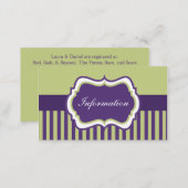 Purple, Green, and White Damask Enclosure Card (Front/Back)