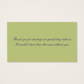 Purple, Green, and White Damask Wedding Favor Tag (Back)